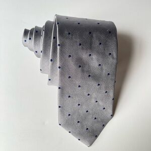 Brooks Brothers Gray and Blue Polka Dot Tie